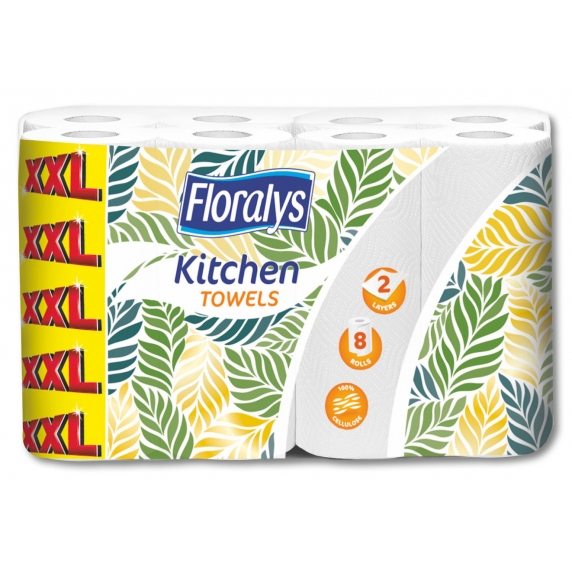 Floralys 2vrst. 8ks kuchynské utierky
