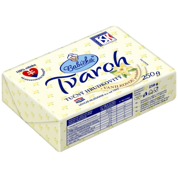 Babička tvaroh tučný hrudkovitý 250g vanilka